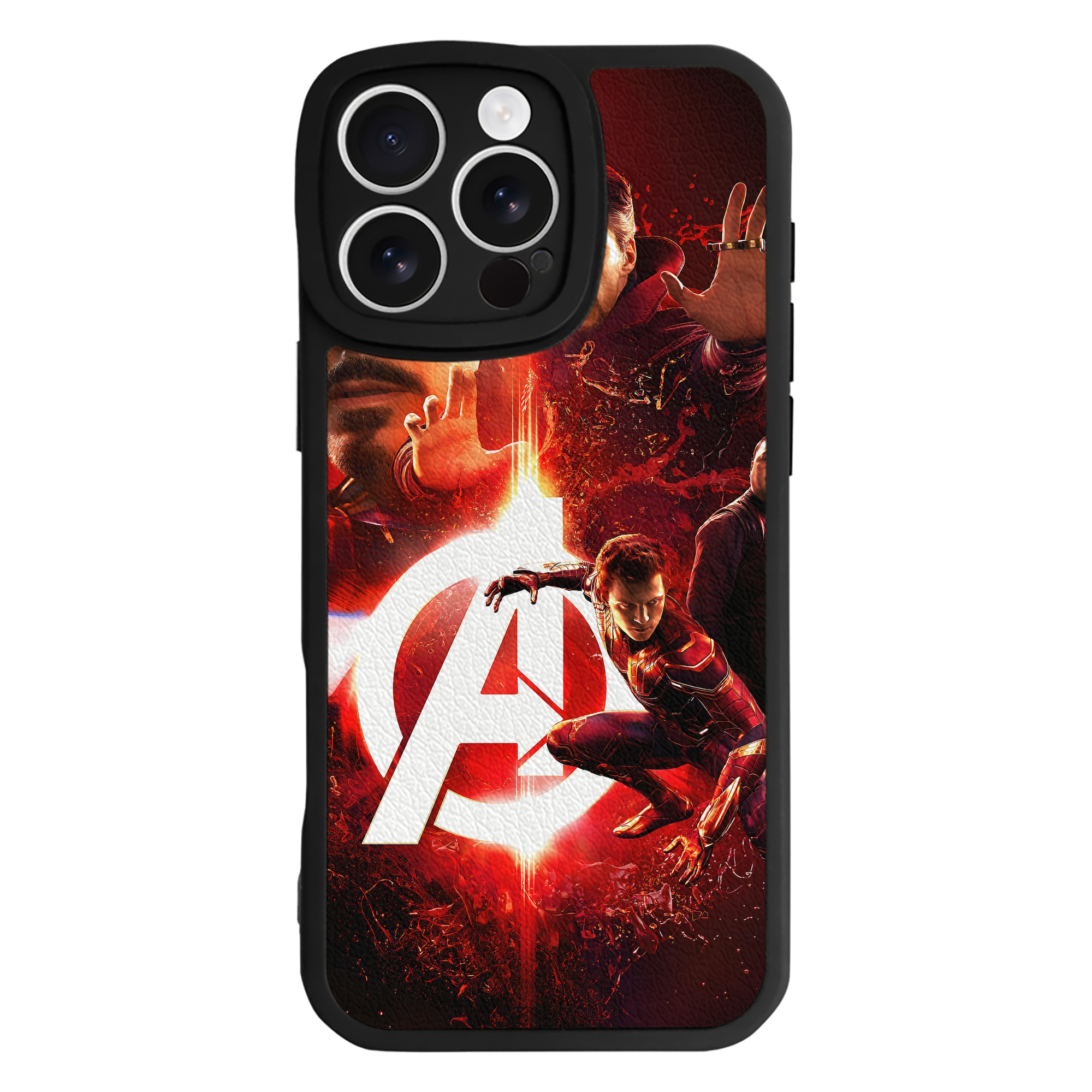 （画像用） アベンジャーズ The Avengers 【iPhone 16シリーズ対応】シリコンスマホケース（レザー調） 材質：シリコン